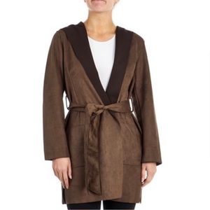 Tahari suede trench coat